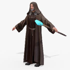 Real-Time Rigged Hero Mage 3D model